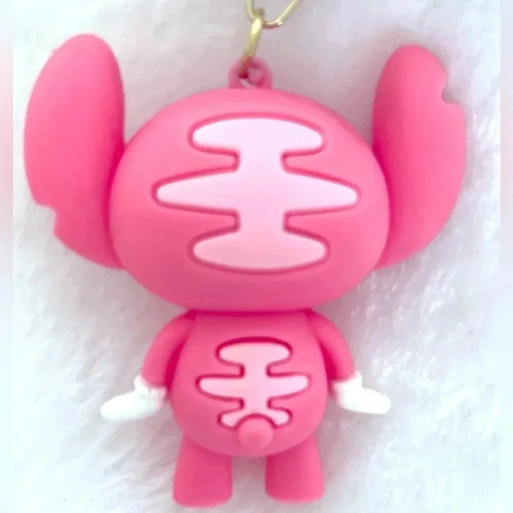 Stitch Angel Cartoon Character 3D Silicone Charm Keychain
